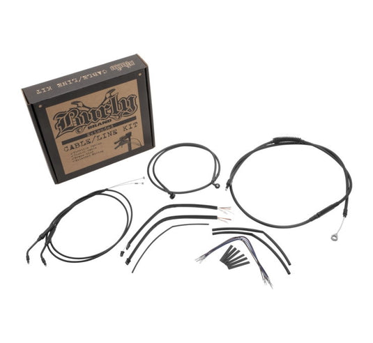 Burly Brand B30-1308 Extended Cable/Brake Line Kit for 14in. Ape Handlebar - Black