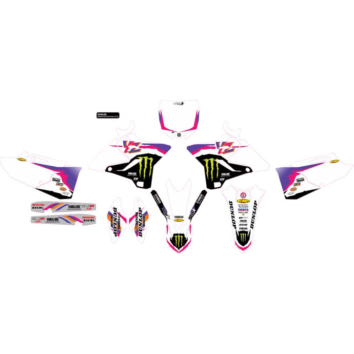 Dcor 20-50-235 Retro Star Racing Monster Energy Complete Graphics Kit - White Background