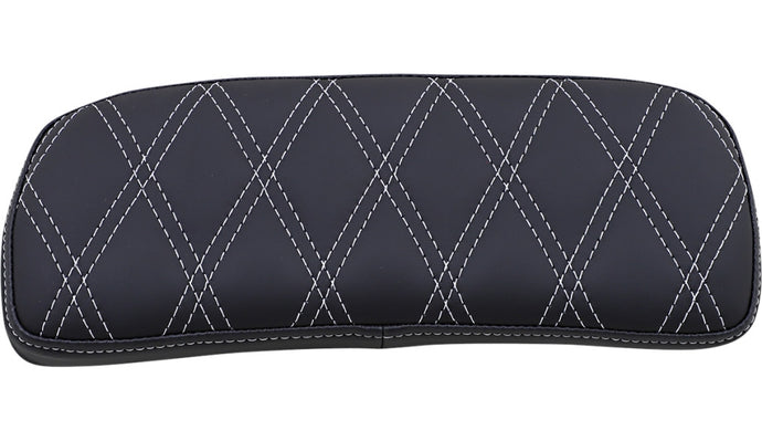 Drag Specialties 0822-0433 Chopped Tour-Pak Backrest Pads - Double Diamond - Silver Stitch