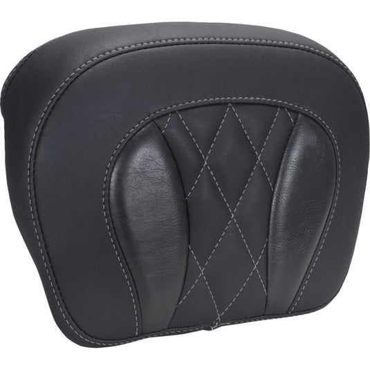 Mustang 88440GM Touring Deluxe Chopped Tour-Pak Pad - Black/Gunmetal Diamond Stitching