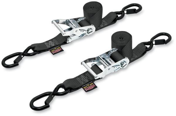 Powertye 30572-S 1 1/2in. Ratchet with Safety Latch Hooks - Black