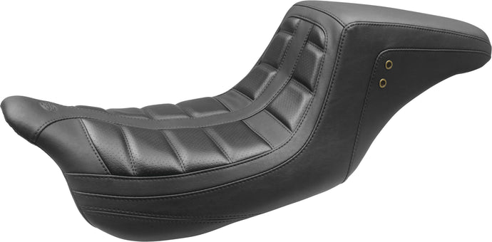 Mustang 75239 Squareback One-Piece Seat - Smooth - Black
