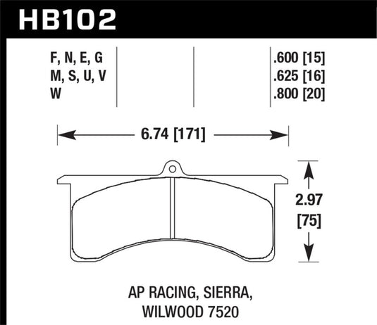 Hawk Performance HB102V.800 HAWK DTC-50 Brake Pad Sets