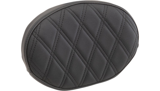 Drag Specialties 0822-0446 Backrest Pads For Square And Round Sissy Bars - Double Diamond - Black Stitch
