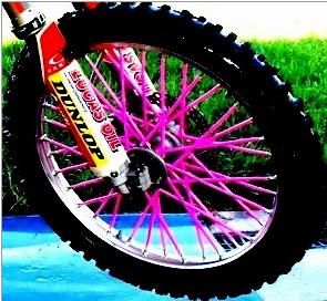 Bykas SN-P Spoke Wraps - Neon Pink