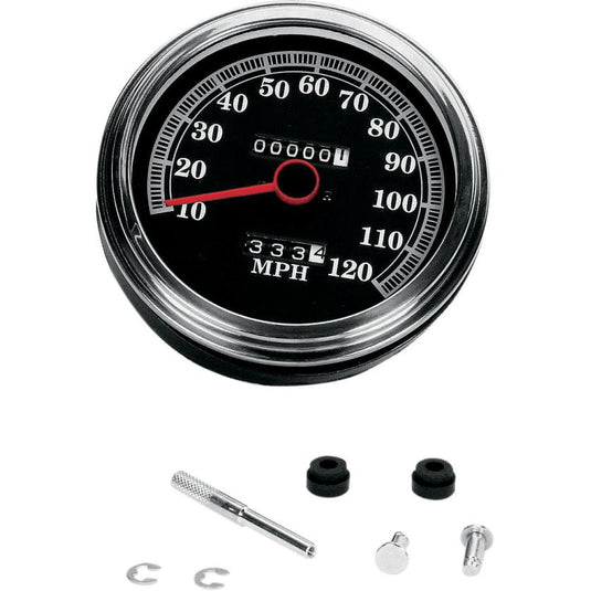 Drag Specialties DS243845 5in. Dash Mount 2:1 Speedometer - 89-95 Face