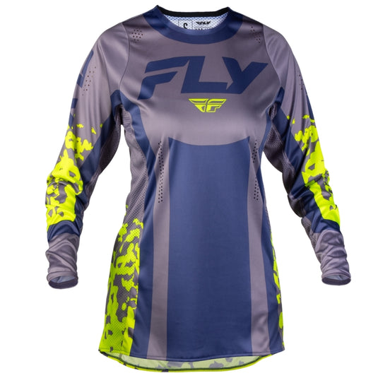 Fly Racing Lite Flake Womens Jersey (Large, Lavendar/Blue/Yellow)