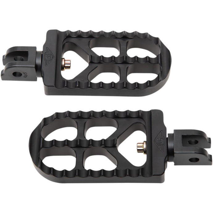 Joker Machine 08-56-6B Adjustable Serrated Long Footpegs - Black Anodized
