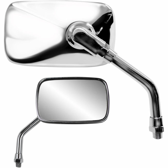 Parts Unlimited 0640-0958 Mini Rectangular Mirror - Yamaha Reverse - Chrome