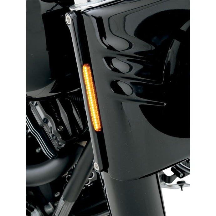 Alloy Art FDH-2 LED Front Signal Lights with Smoked lens/Amber LEDs - Black anodized