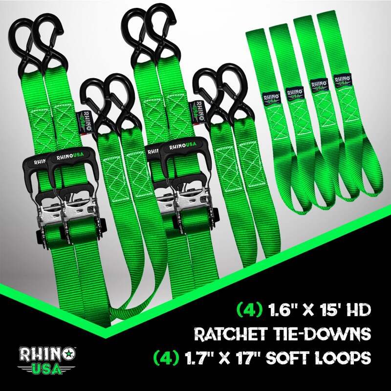 Load image into Gallery viewer, Rhino Usa TD-GC1.6X15-GRN RSA Tie Down Kits
