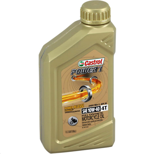 Castrol 15D1C9 Power 1 Racing 4T Motorcycle Oil - 10W40 - 1qt.