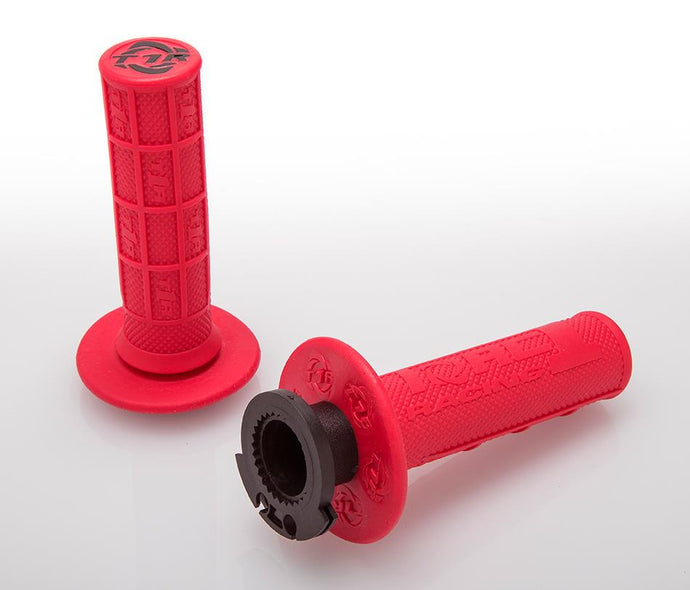 Torc1 Racing 3750-0402 Defy MX Lock-On Half Waffle Grips - Red