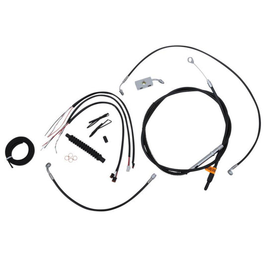 La Choppers LA-8152KT2-16B Complete Handlebar Cable and Brake Line Kit - Black Vinyl/Stainless