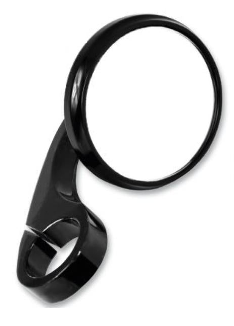 Todds Cycle 0640-0751 Clamp-On Shooter Mirror for 1 1/4in. Handlebars - Gloss Black