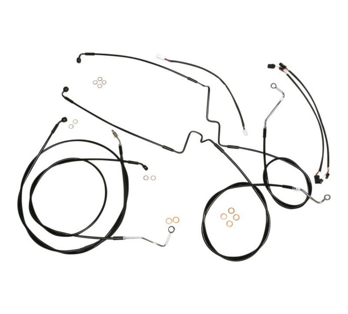 Magnum 486841 Black Vinyl XR Handlebar Installation Kit with Black Fittings for 12-14in. Ape