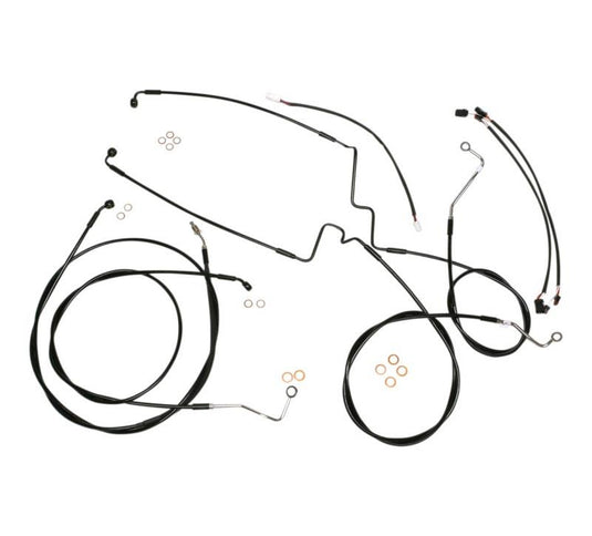 Magnum 486841 Black Vinyl XR Handlebar Installation Kit with Black Fittings for 12-14in. Ape