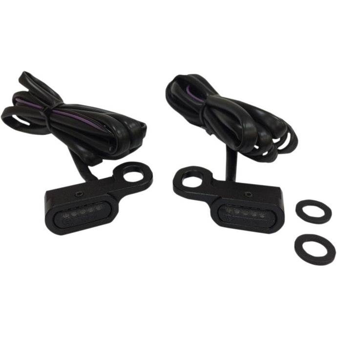 Drag Specialties 2040-2131 LED Handlebar Marker Lights - Black/Smoke Lens