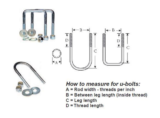 Tie Down Engineering 86211 Tie Down U-Bolt (Pair) - Square