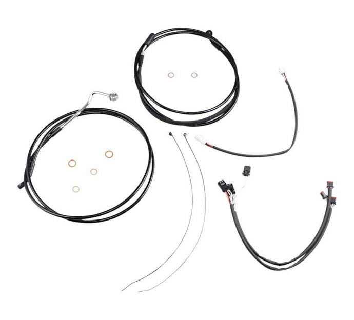 Magnum 486881 Black Vinyl XR Handlebar Installation Kit with Black Fittings for 12-14in. Ape