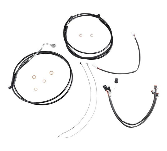 Magnum 486881 Black Vinyl XR Handlebar Installation Kit with Black Fittings for 12-14in. Ape