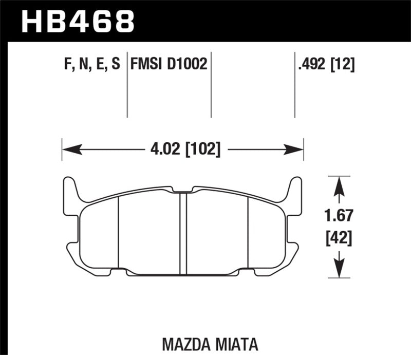 Load image into Gallery viewer, Hawk Performance HB468E.492 HAWK Blue 9012 Brake Pad Sets

