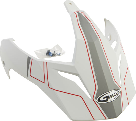 G-Max Visor with Screws for GM-11/S Expedition Helmets - Matte White/Red