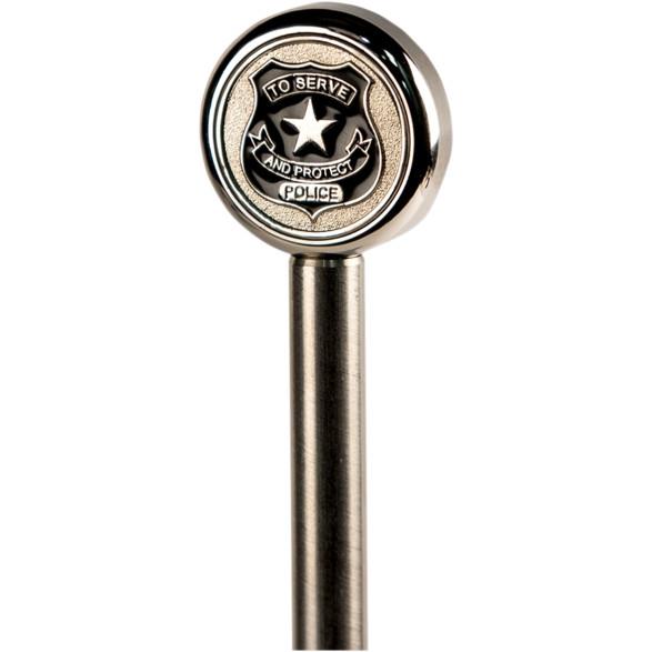 Pro Pad POLE13-POLT 13in. Stainless Steel Flag Pole with Topper - Police