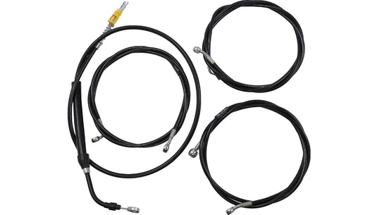 La Choppers LA-8058KT2-13B Complete Handlebar Cable and Brake Line Kit - Black Vinyl