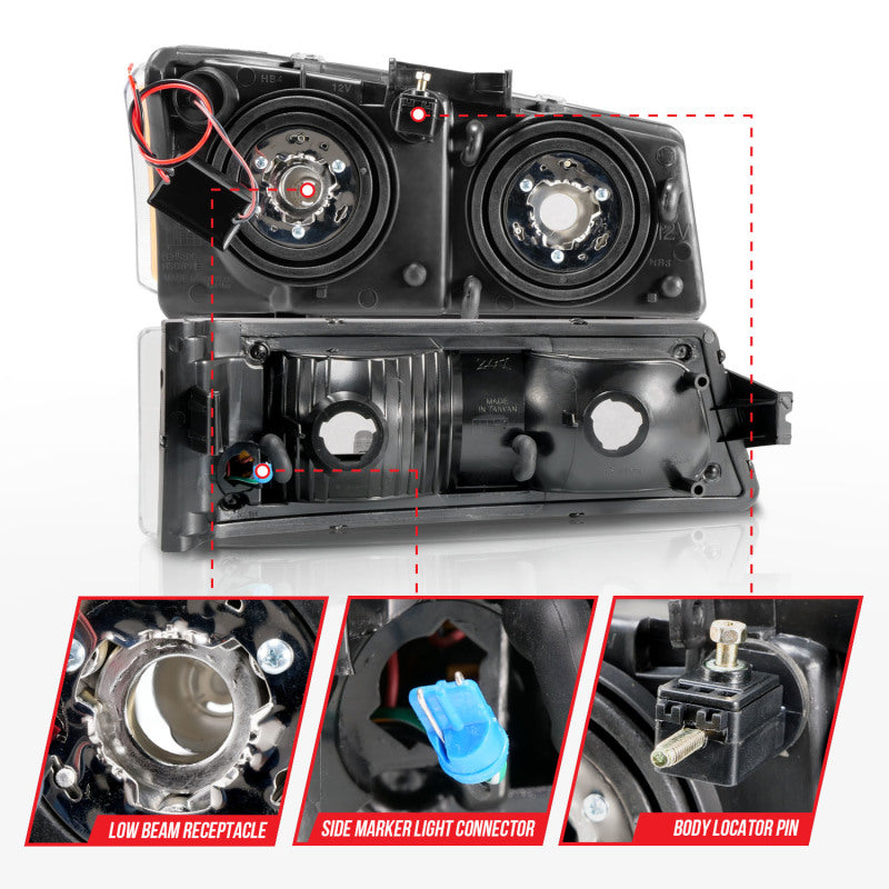 Load image into Gallery viewer, Anzo 111501 ANZ Crystal Headlights
