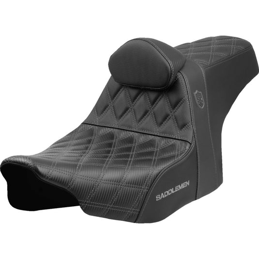Saddlemen SC82307DB2 Pro Series SDC Performance Gripper Seat with Drivers Backrest - Blue Stitching