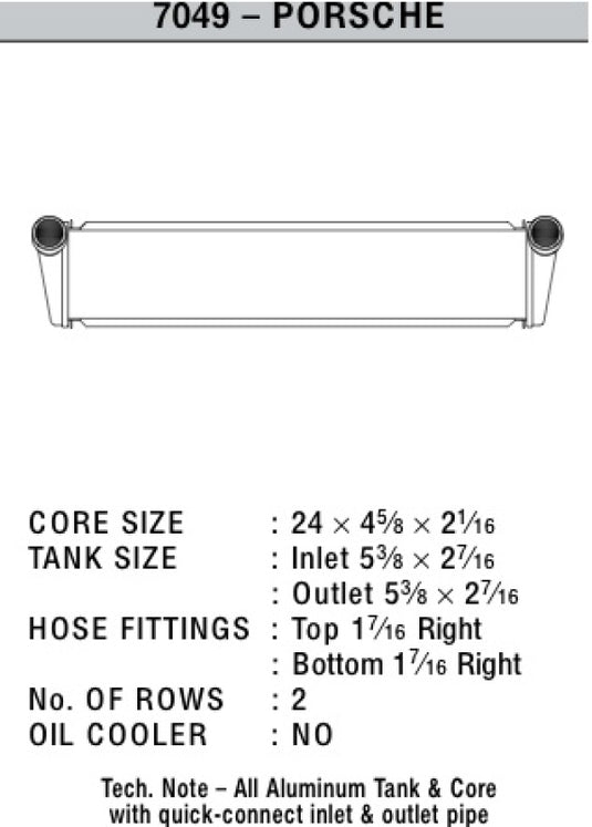 Csf 7049 CSF Radiators - Aluminum