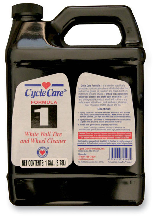 Cycle Care Formulas 01128 Formula 1 White Wall Tire and Wheel Cleaner - 1gal.
