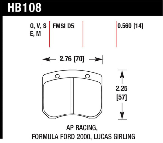 Hawk Performance HB108E.560 HAWK Blue 9012 Brake Pad Sets