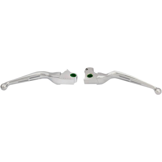 Drag Specialties 0610-1984 Slotted Wide Blade Lever Set - Chrome