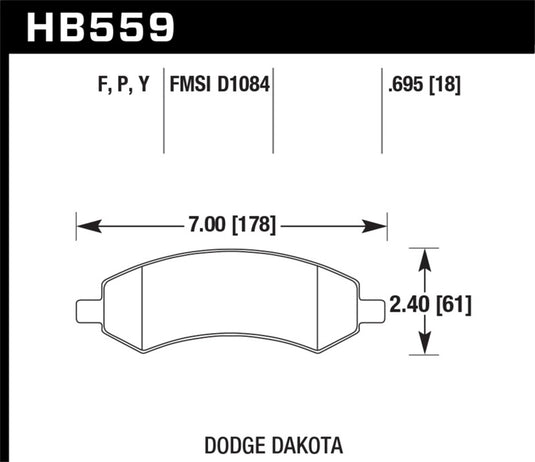 Hawk Performance HB559F.695 HAWK HPS Brake Pad Sets