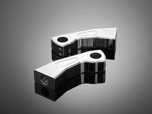 Highway Hawk HH-56-065 5in. Curved Riser Set - Billet