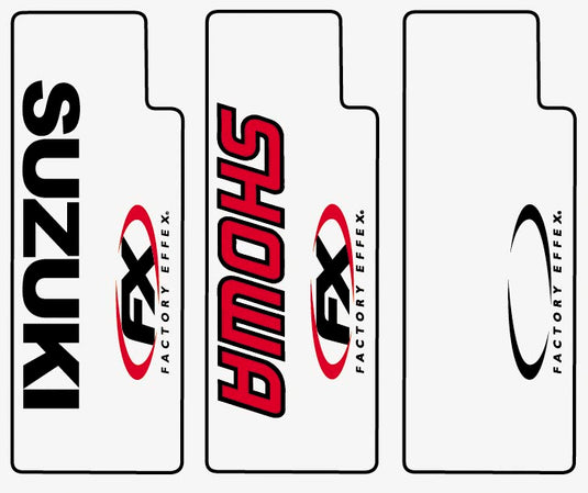 Factory Effex 08-38404 Upper Fork Shield Graphic Kit - Suzuki - Black