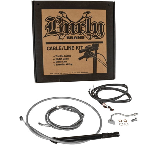 Burly Brand B30-1317 Extended Cable/Brake Line Kit for 15in. Ape Handlebar - Stainless