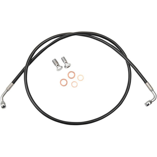 La Choppers LA-8153B16B Black Vinyl/Stainless Braided Brake Line - 15-17in. Ape Hangers