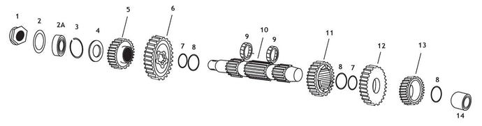 Andrews 296120 1st Gear Countershaft for 5-Speed Big Twin (6)