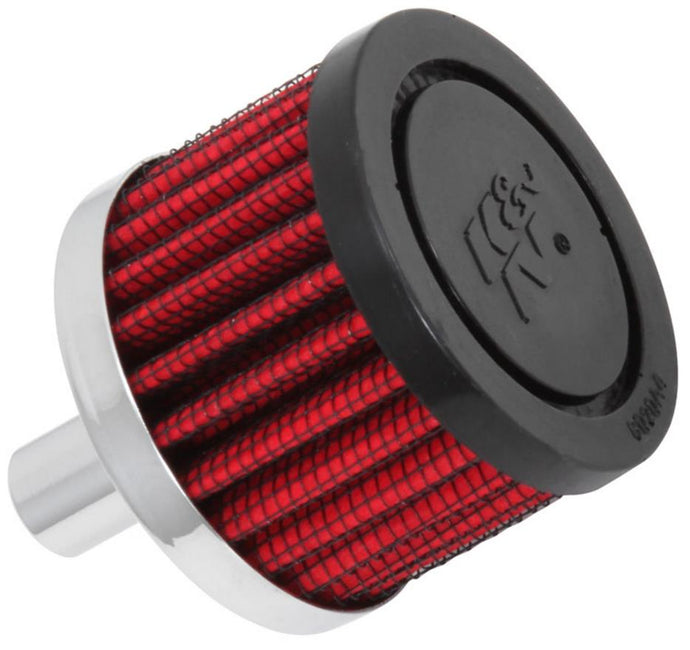K&N Engineering 62-1010 Steel Base Crankcase Vent Filter - 1/2in. Vent - Rubber End Cap