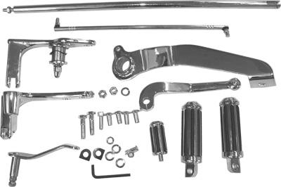 Harddrive 056095 Forward Control Kit with Chrome Mounting Plates,Ribbed Foot and Shifter Pegs