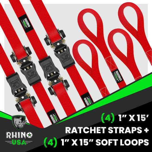 Rhino Usa RCHT-4PACK-RED RSA Tie Down Kits