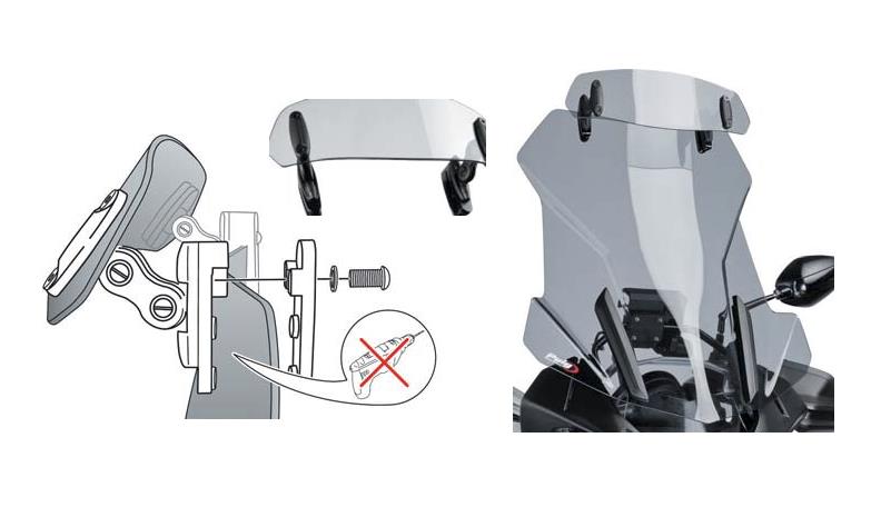 PUIG Clip-On Visor - 230mm - Smoke Tinted