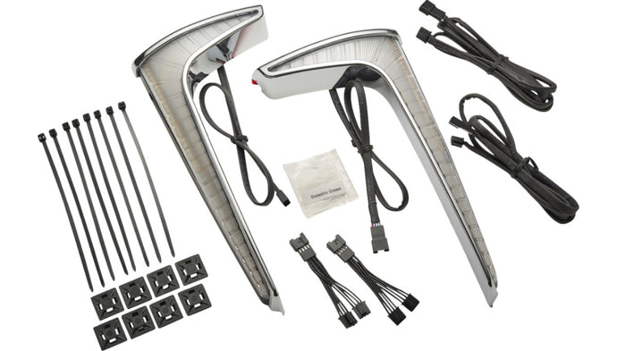 Ciro 46800 Fang Lower Fairing Lights - Chrome