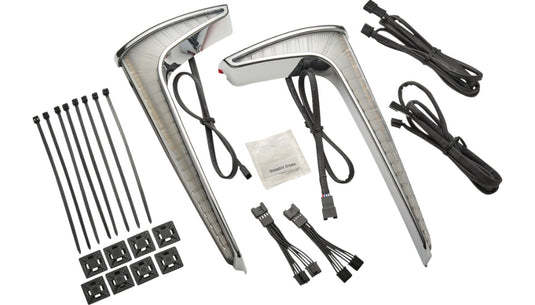 Ciro 46800 Fang Lower Fairing Lights - Chrome