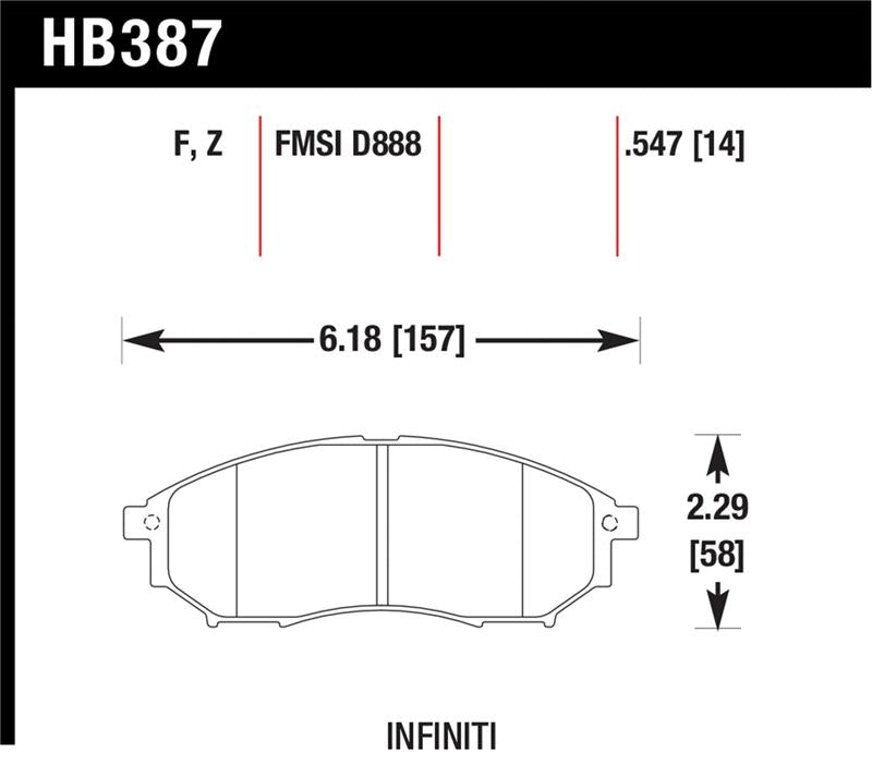 Load image into Gallery viewer, Hawk Performance HB387Z.547 HAWK Ceramic Brake Pad Sets
