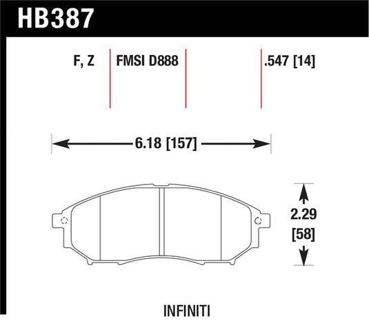 Hawk Performance HB387Z.547 HAWK Ceramic Brake Pad Sets
