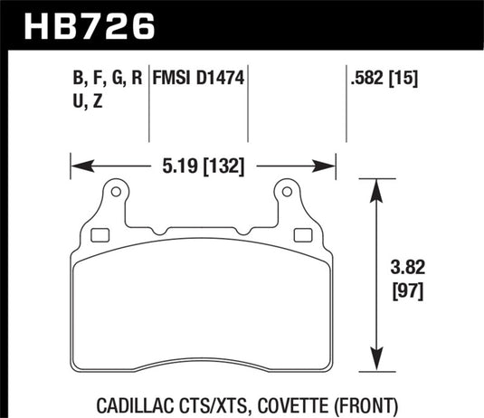Hawk Performance HB726U.582 HAWK DTC-70 Brake Pad Sets